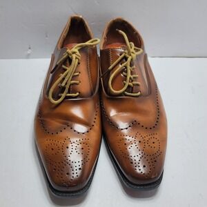 Antonio Cerrelli Elite Mens Cognac Brown Wingtip Brogue Oxford Dress Shoes 6672
